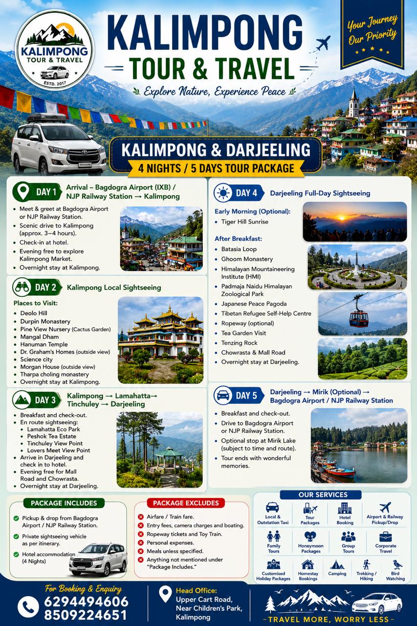 Kalimpong and Darjeeling Package